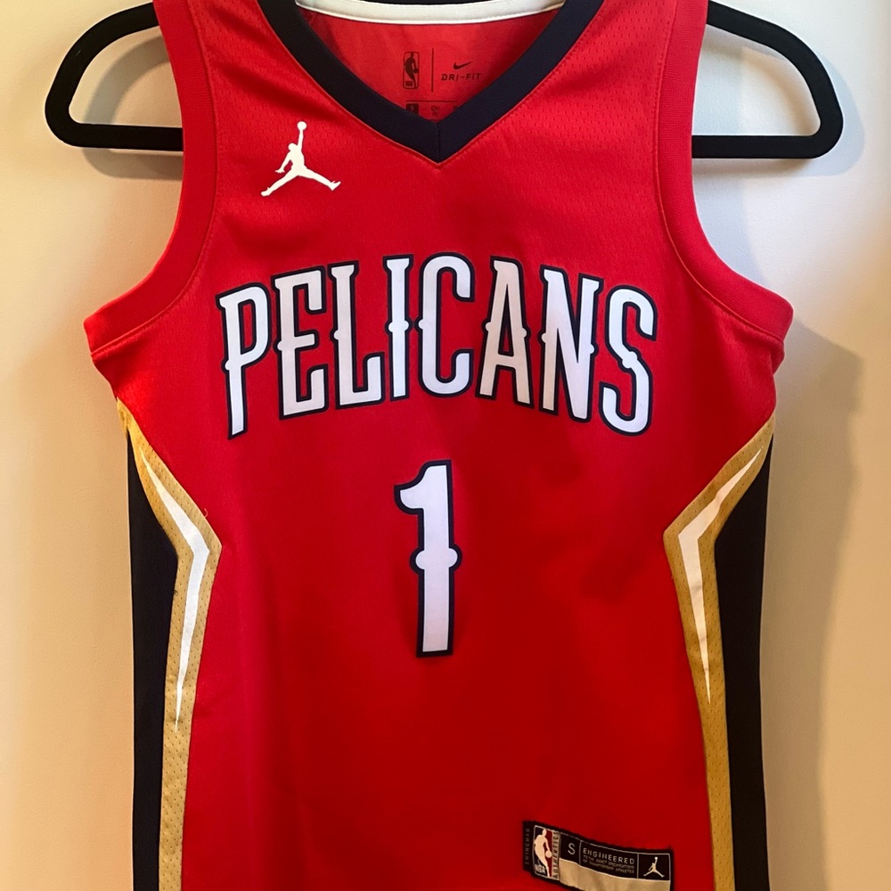 NBA Red and Gold Pelicans Kids Williamson Jersey